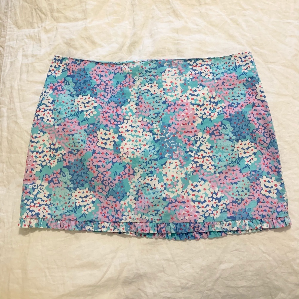 Lilly Pulitzer Floral Ruffle Mini Skirt